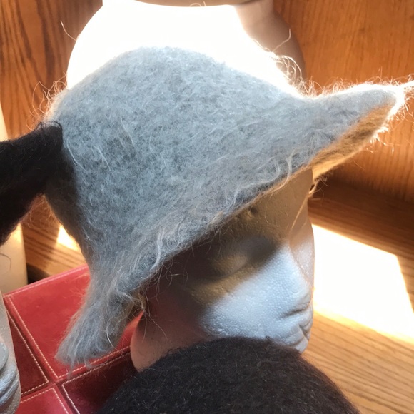 Handmade felted wool and mohair brimmed hat - Picture 3 of 4